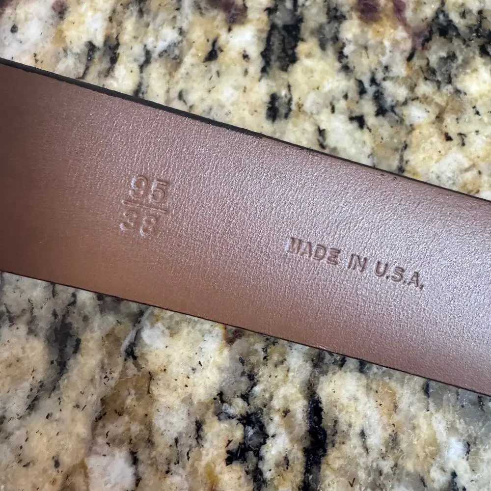 Allen Edmonds Made in USA Cashmere Suede Men’s Belt Brown Size 38 Minimalist